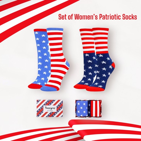 🇺🇸 NWT - Women’s Patriotic Socks, Set of 2 Pairs 🇺🇸 - Picture 1 of 4